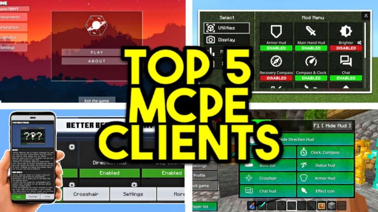 Top 5 Clients For Minecraft Bedrock 1.20! (FPS BOOST)