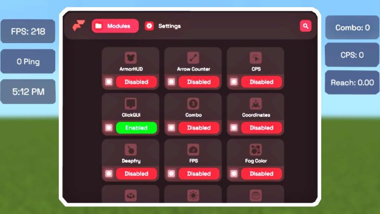 Flarial Client For Minecraft Bedrock - Mod Menu, Motion Blur, Keystrokes, CPS counter